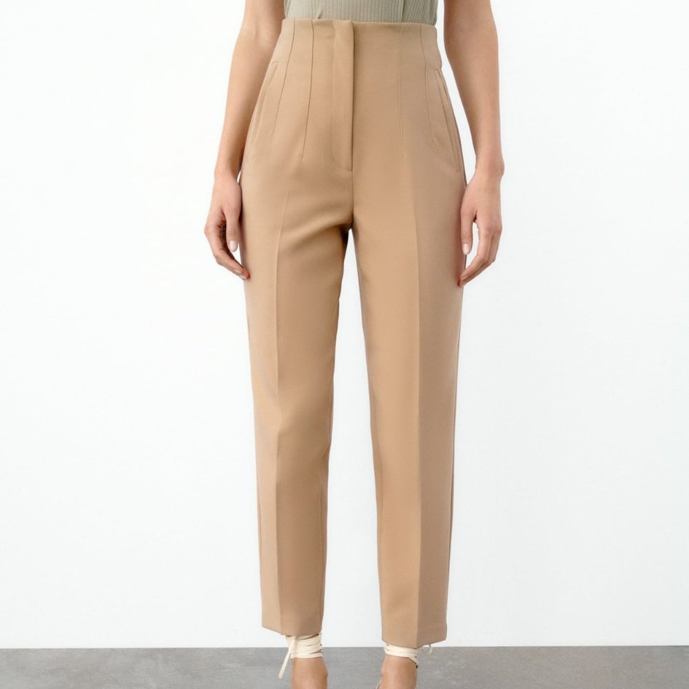 *POPULAR* Zara High-Waisted Pants Taupe Brown - XS